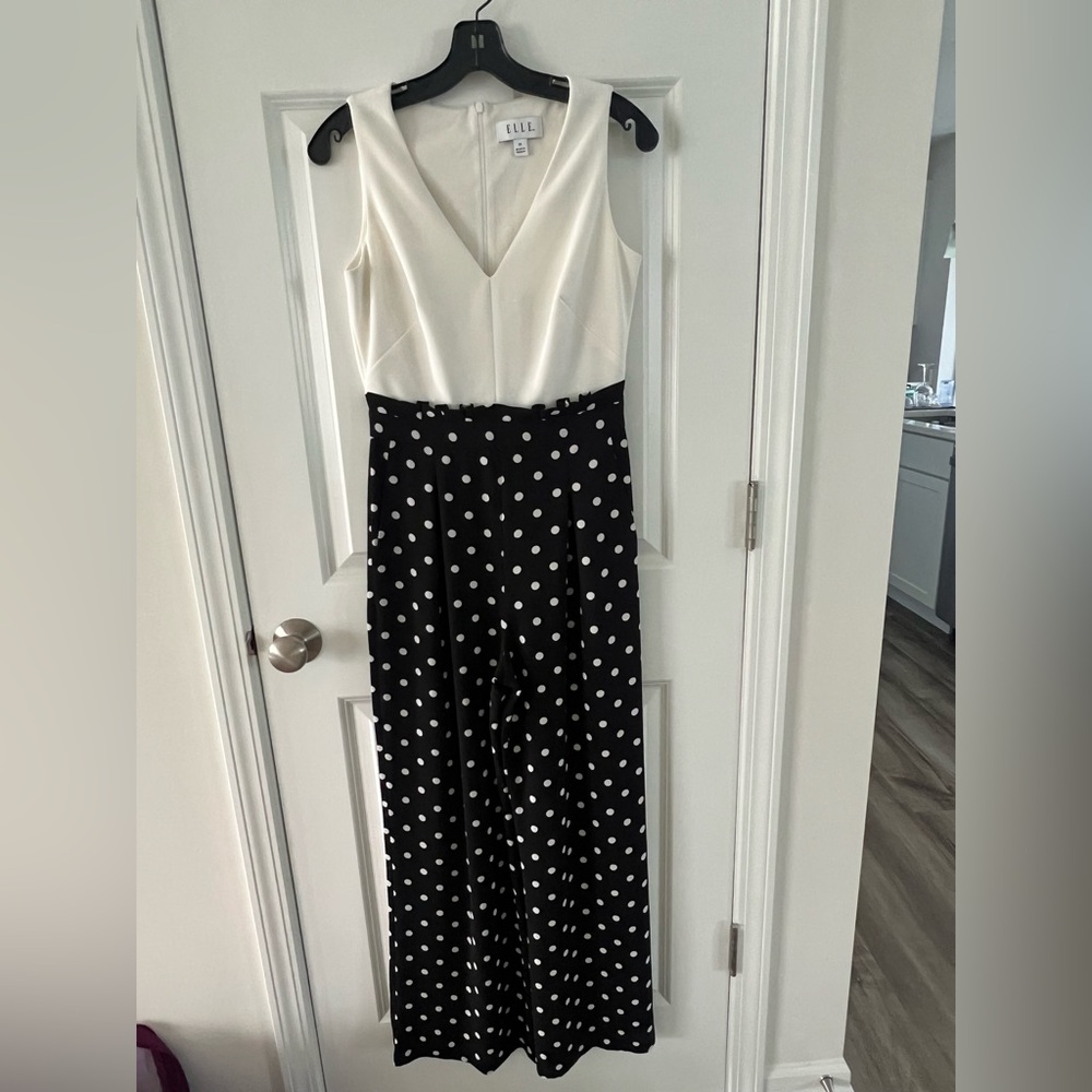 Elle Black and White Polka Dot Jumpsuit